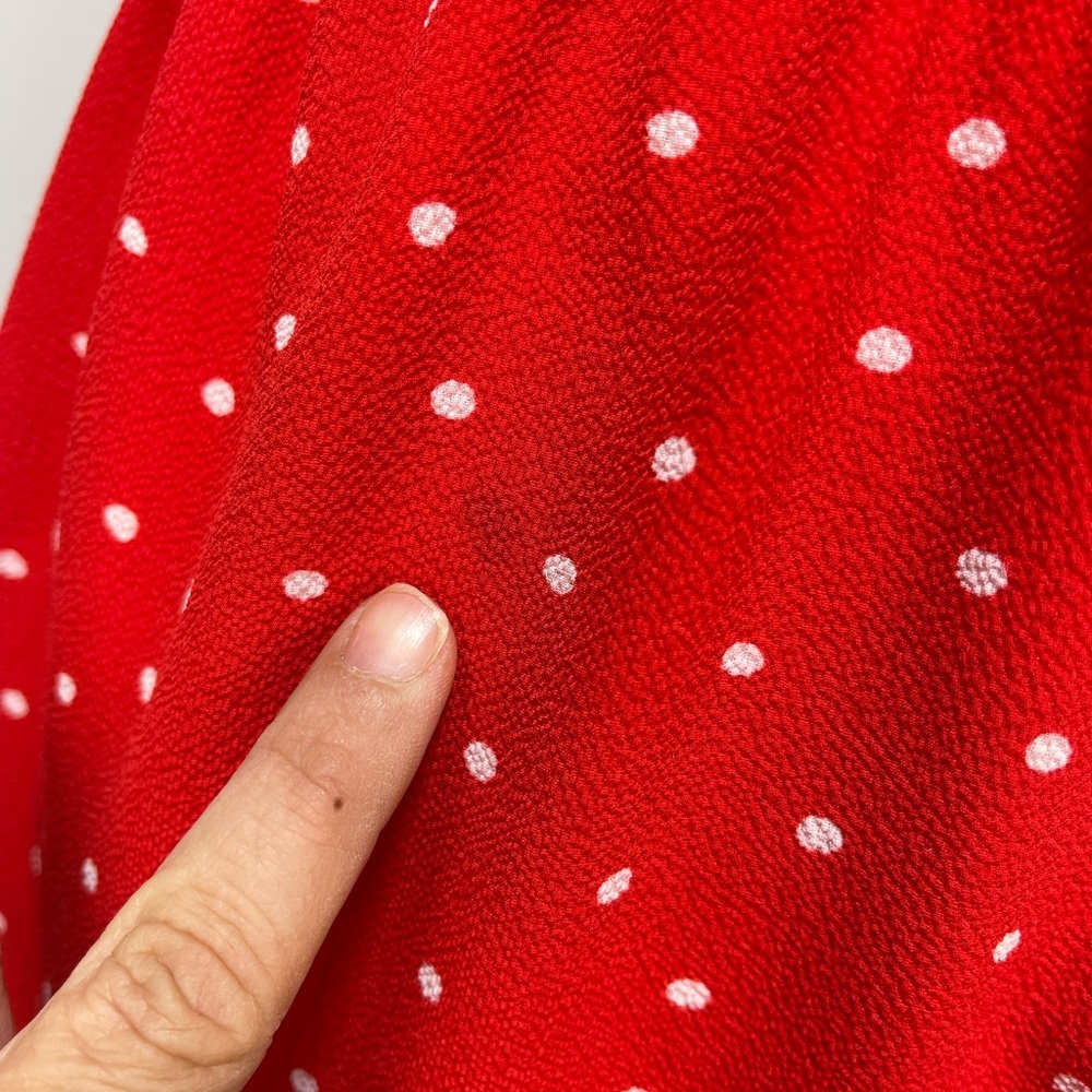 Monteau Los Angeles red polka dot sleeveless V-neck mini dress size M - Picture 13 of 16